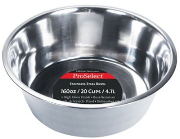 HiLo 56670 Pet Feeding Dish, 5 qt Volume, Stainless Steel