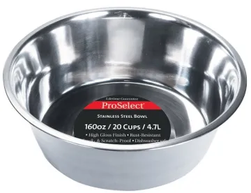 HiLo 56670 Pet Feeding Dish, 5 qt Volume, Stainless Steel