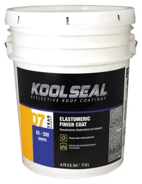 KOOL SEAL KS0063300-20 Elastomeric Roof Coating, White, 4.75 gal, Pail, Liquid