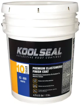 KOOL SEAL KS0063600-20 Elastomeric Roof Coating, White, 5 gal, Pail, Liquid