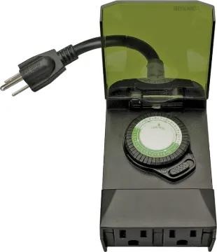 Woods 50011 Mechanical Timer, 15 A, 125 V, 1875 W, 24 hr Time Setting, 24 On/Off Cycles Per Day Cycl