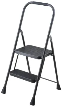 Simple Spaces HB2-2H Folding Type 3 Step Stool, 38-1/2 in H, 2-Step, 225 lb, 5-1/8 in D Step, Steel,