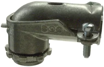 Halex 11005B 90 Deg Connector, 1/2 in Trade, Zinc