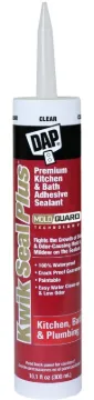 DAP KWIK SEAL PLUS 18516 Adhesive Sealant, Clear, 24 hr Curing, -20 to 150 deg F, 10.1 oz Package, T