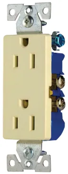 Eaton Wiring Devices 1107V Duplex Receptacle, 15 A, 2-Pole, 5-15R, Ivory