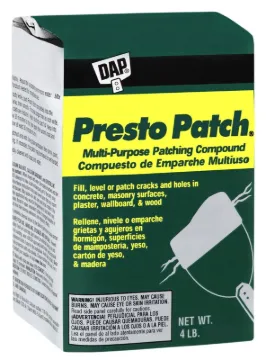 DAP Presto Patch 58505 Patching Compound, White, 4 lb Package, Bag