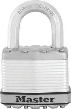 Master Lock Magnum M5XKAD Keyed Padlock, Different Key, 3/8 in Dia Shackle, 1 in H Shackle, Boron Ca
