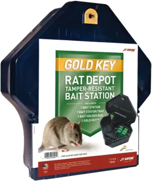 J.T. EATON 904H Bait Station, 10-1/4 in L, 11.4 in W, 3-1/2 in H, Plastic