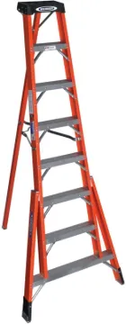 WERNER FTP6200 Series FTP6208 Tripod Ladder, 12 ft Max Reach H, 8-Step, 300 lb, Type IA Duty Rating,