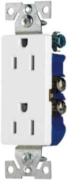 Eaton Wiring Devices 1107W Duplex Receptacle, 15 A, 2-Pole, 5-15R, White