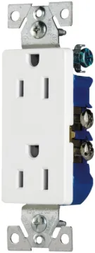 Eaton Wiring Devices 1107W Duplex Receptacle, 15 A, 2-Pole, 5-15R, White