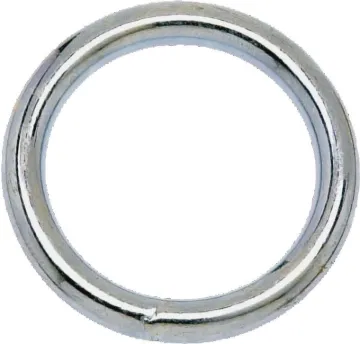 Campbell T7665001 Welded Ring, 200 lb Working Load, 2 in ID Dia Ring, #7B Chain, Steel, Nickel