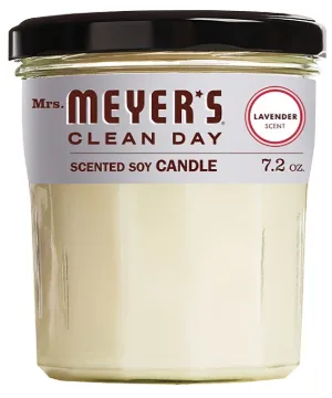 Mrs. Meyer's 41116 Soy Candle, Lavender Fragrance, White Candle, 35 hr Burning