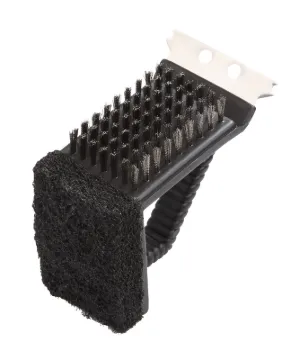 Omaha SP242C3L Grill Brush with Stainless Steel Scraper, 2-3/4 in L Brush, 1-3/4 in W Brush, Stainle