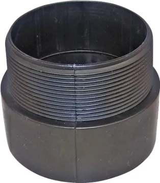 CANPLAS 102874BC Pipe Adapter, 4 in, MNPT x Hub, ABS, Black, 40 Schedule
