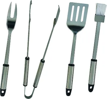 Omaha Q-430A3L Barbecue Tool Set with Handle and Hanger, 1.5 mm Gauge, Stainless Steel Blade, Stainl