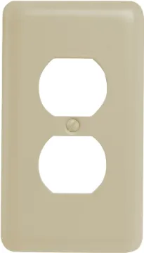 Amerelle 935DAL Duplex Receptacle Wallplate, 5 in L, 2-13/16 in W, 1-Gang, Steel, Light Almond