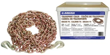 ANCRA 45881-10-20-SP Transport Chain Assembly with Clevis Hook, 5/16 in Trade, 20 ft L, 4700 lb Work