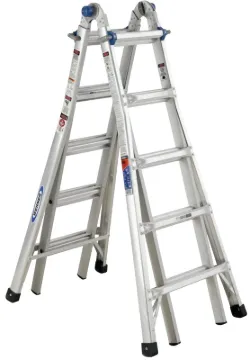 WERNER MT-22 Telescoping Multi-Ladder, 22 ft Max Reach H, 20-Step, 300 lb, Type IA Duty Rating, 1-1/