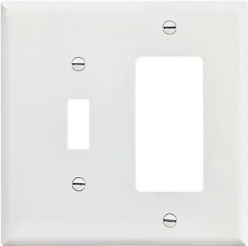 Eaton Wiring Devices PJ126W Combination, Mid-Size Wallplate, 2-Gang, Polycarbonate, White