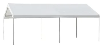 Seasonal Trends 22006200010 Carport, 10 ft L, 20 ft W, 10.3 in H, Steel Frame, Polyethylene Canopy,