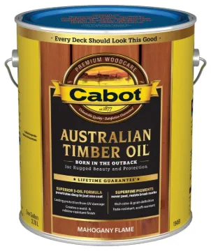 Cabot 19400 Series 19459 Timber Oil, Mahogany Flame, 1 gal Can