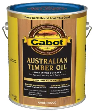 Cabot 19400 Series 19457 Timber Oil, Amberwood, Liquid, 1 gal, Can