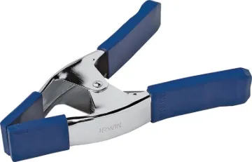 IRWIN 222803 Spring Clamp with Soft Grip Pad, 3 in Clamping, Steel, Blue/Silver