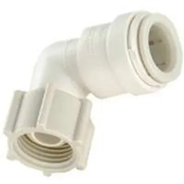 Watts 3520-0808/P-436 Swivel Elbow, 3/8 x 1/2 in, 90 deg Angle, Plastic, Off-White, 100 psi Pressure