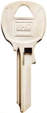 HY-KO 11010NA12 Key Blank, Brass, Nickel, For: National Cabinet, House Locks and Padlocks