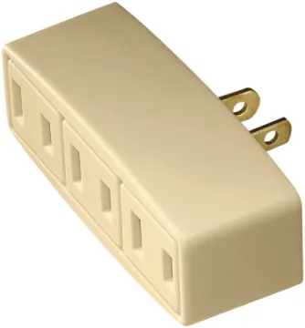 Eaton Wiring Devices BP1747V Outlet Adapter, 2-Pole, 15 A, 125 V, 3-Outlet, NEMA: 1-15R, Ivory