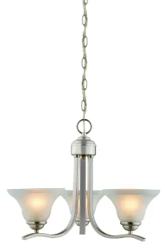 Boston Harbor 1571-3C Chandelier, 60 W, 1-Tier, 3-Lamp, Steel Fixture