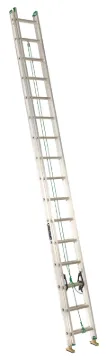 Louisville AE4232PG Extension Ladder, 379 in H Reach, 225 lb, 32-Step, 1-1/2 in D Step, Aluminum