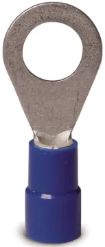 GB 20-104 Ring Terminal, 600 V, 16 to 14 AWG Wire, #8 to 10 Stud, Vinyl Insulation, Copper Contact,