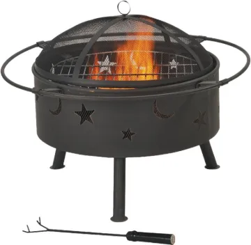 Seasonal Trends FT-112 Round Outdoor Firepit, 32 in OAW, 32 in OAD, 23-1/2 in OAH, Round, Wood Ignit