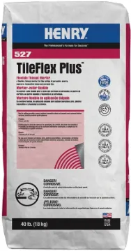 HENRY 527 TileFlex Plus Series 13080 Thin-Set Mortar, Gray, Fine Solid Powder, 40 lb Package, Bag