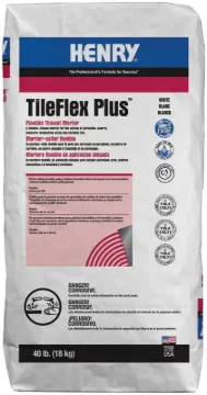 HENRY 527 TileFlex Plus Series 13081 Thin-Set Mortar, White, Powder, 40 lb Package, Bag