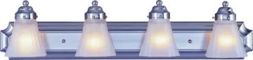 Boston Harbor RF-V-042-BN Vanity Light Fixture, 60 W, 4-Lamp, A19 or CFL Lamp, Steel Fixture