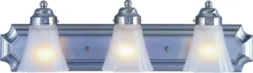 Boston Harbor RF-V-044-BN Vanity Light Fixture, 60 W, 3-Lamp, A19 or CFL Lamp, Steel Fixture