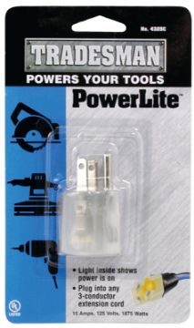 CCI Tradesman 4325C Outlet Adapter, 15 A, 125 V, 1-Outlet, Clear