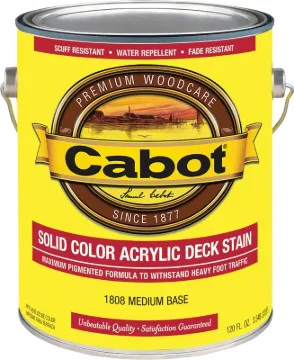 Cabot 1808 Decking Stain, Low-Lustre, Medium Base, Liquid, 1 qt