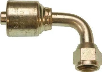 GATES MegaCrimp G25180-1616 Hose Coupling, 1-5/16-12, Crimp x JIC, 90 deg Angle, Steel, Zinc