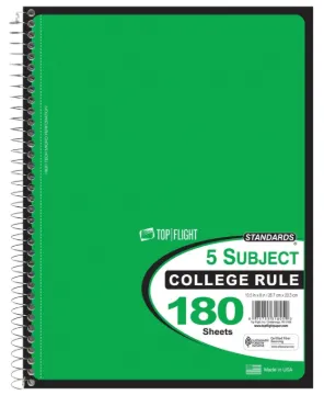 TOP FLIGHT WB2185DPF Series 4511955 Notebook, Micro-Perforated Sheet, 180-Sheet, Wirebound Binding