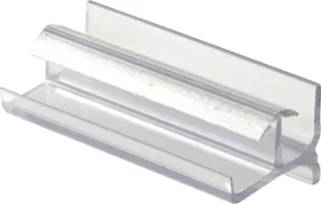 Prime-Line M 6144 Shower Door Bottom Guide, Frameless, Vinyl, Clear, For: Frameless Glass Shower Doo