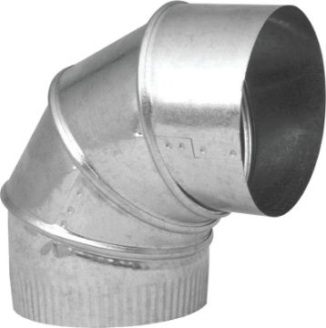 Imperial GV0299-C Stove Pipe Elbow, 7 in Connection, 26 Gauge, Galvanized Steel