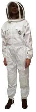 HARVEST LANE HONEY CLOTHSM-101 Beekeeper Suit, M, Zipper Closure, Polycotton
