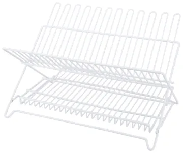 Simple Spaces JI-22W-3L Dish Rack, 17-3/4 in L, 13 in W, 10-1/2 in H, Steel, White