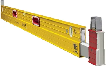 Stabila 35712 Plate Level, 84 in L, 3 -Vial, Steel, Yellow