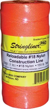 Stringliner Pro Series 35759 Construction Line, #18 Dia, 1000 ft L, 165 lb Working Load, Nylon, Fluo