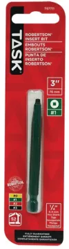TASK T67711 Screwdriver Bit, #1 Drive, 3 in L, Steel